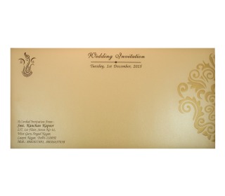Sikh Wedding Card Design in Brown with Pull out Inserts
