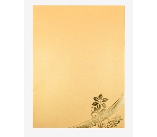 Sikh Wedding Card in Golden with Floral Design & Ek Onkar