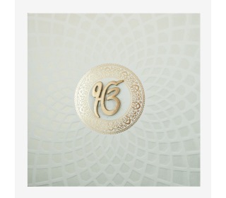 Sikh Wedding Card with Allah Symbol and Multicolor Inserts
