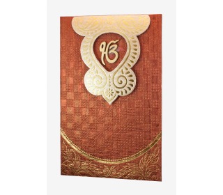 Sikh Wedding Invitation in Handmade paper with Ek Onkar Symbol
