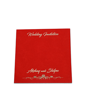 Simple and elegant hindu wedding invitation in red