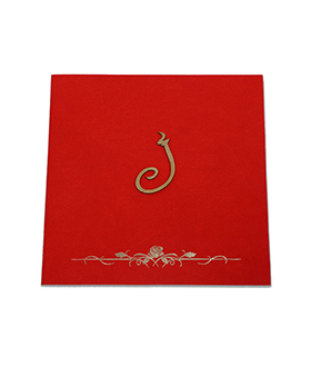 Simple and elegant hindu wedding invitation in red