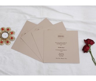 Simple and sober beige wedding invite
