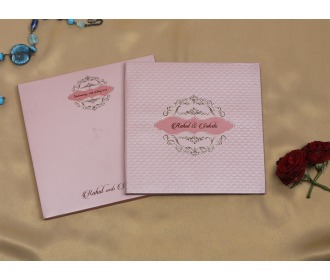 Simple and sober pink wedding invite