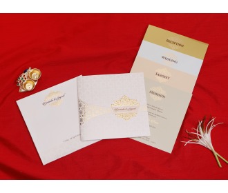 Simple Floral cream based wedding invite