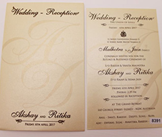 Simple multifaith pull out wedding invitation in cream color