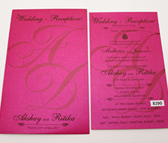 Simple multifaith pull out wedding invitation in pink color