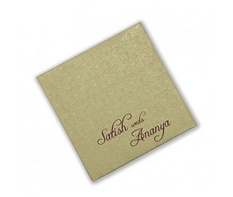 Small Size 4 Fold Accordian Wedding Invitation in Golden color