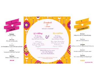 Purple South Indian Theme Based Wedding Invite