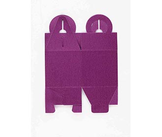 Square Wedding Party Favor Box in Purple with a Holder
