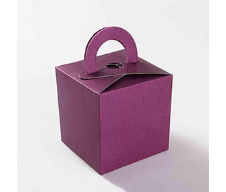 Square Wedding Party Favor Box in Purple with a Holder