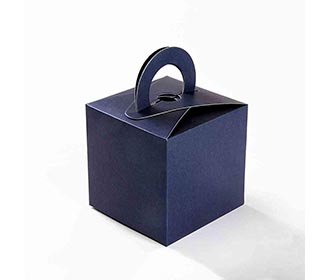 Square Wedding Party Favor Box in Royal Blue with a Holder