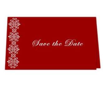 Save the date card  in Red & Silver Color