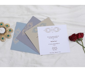 Floral Laser cut wedding invitations in dusty brown colour