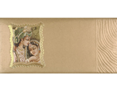 Stylish Burlywood Card with Radha-Krishna painting