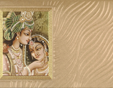Stylish Burlywood Card with Radha-Krishna painting