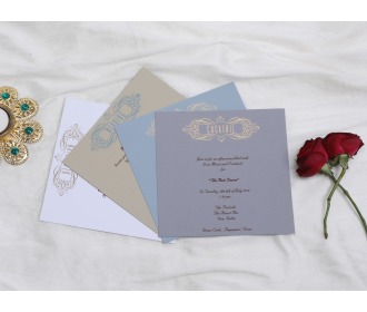 Indian Wedding Invitation in Slate Blue laser cut design