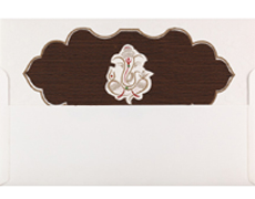 Stylish Silver and White Card with Copper Design