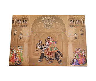 Traditional Hindu wedding invitation with wedding ceremonies