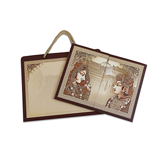 Traditional hindu wedding invite with marriage rituals