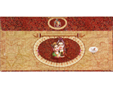 Traditional Multicolour Shiv-Parvati Wedding Card