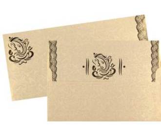 Traditional Pale Golden Ganesha Wedding Card