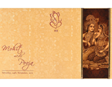 Traditional Radha-Krishna Wedding Card