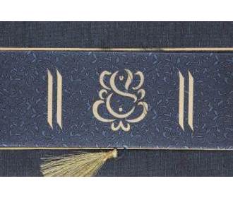 Traditional Wedding Invitation Card in Midnight Blue Pattern