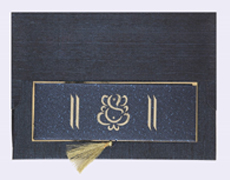 Traditional Wedding Invitation Card in Midnight Blue Pattern
