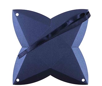 Triangular Wedding Party Favor Box in Royal Blue Color