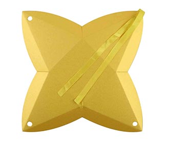 Triangular Wedding Party Favor Box in Yellow Color
