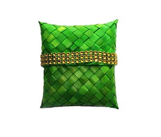 Weaved Green Gift Pouch