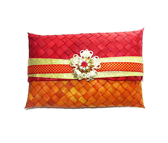 Weaved Red & Orange Gift Pouch