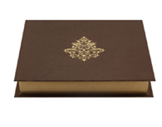 Wedding Card Box Elegant Golden and Brown Colour