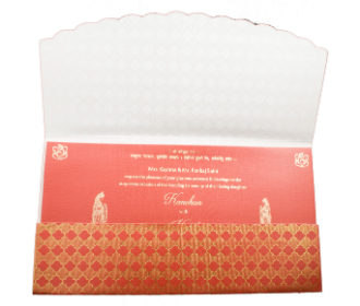 Red-Golden wedding invite with Ganesha
