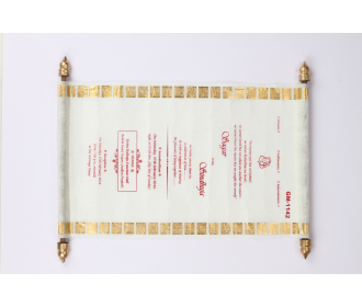 Exquisite scroll invitation in Cream color