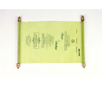 Exquisite scroll invitation in Green