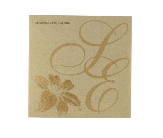 Cream and red invitation card with floral design