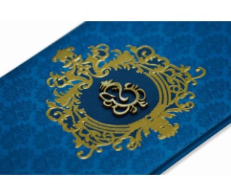 Decent blue invite with laser cut Ganesha