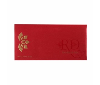 Red and Golden card with multicolored inserts
