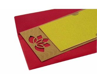 Red and Golden card with multicolored inserts