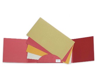 Beautiful red and golden card with floral design
