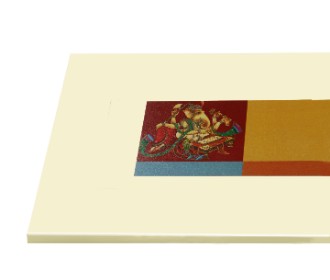 Royal look ivory card with multicolored inserts