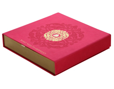 Wedding Card Box in Exquisite Pink & Antique Golden Color