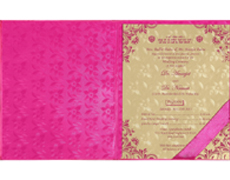 Wedding Card Box in Fuchsia coloured Brooch design
