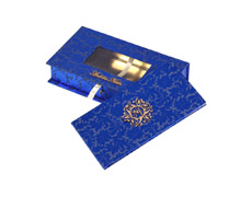 Wedding Card Box in Royal Blue and Golden with Sweet Box