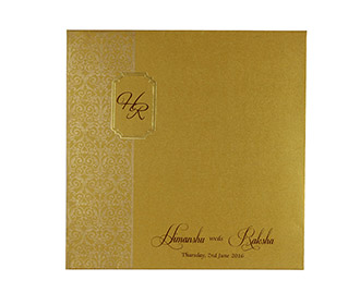 Wedding card el Ek Onkar symbol in shimmering golden