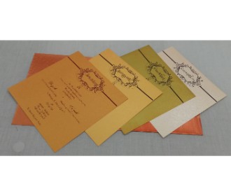 Multifaith indian wedding invitation in rustic orange colour