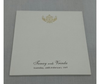 Beautiful cream and golden invite with paisley design