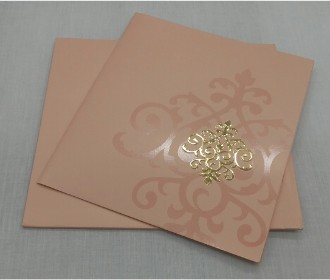 Pink and golden invite